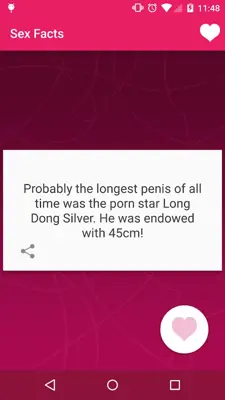 Sex Facts android App screenshot 1